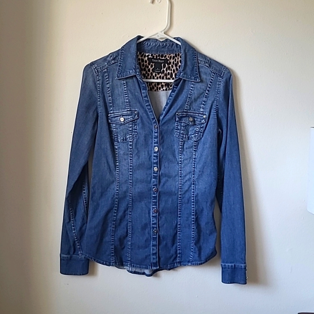 WHBM Chambray button down shirt Size 2